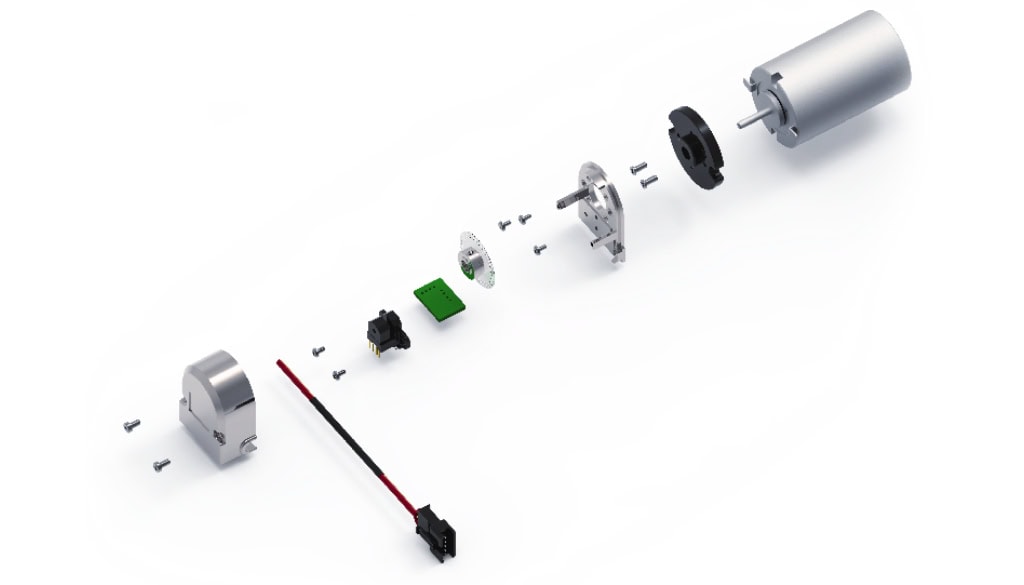 dc motor with optical encoder extrapolation
