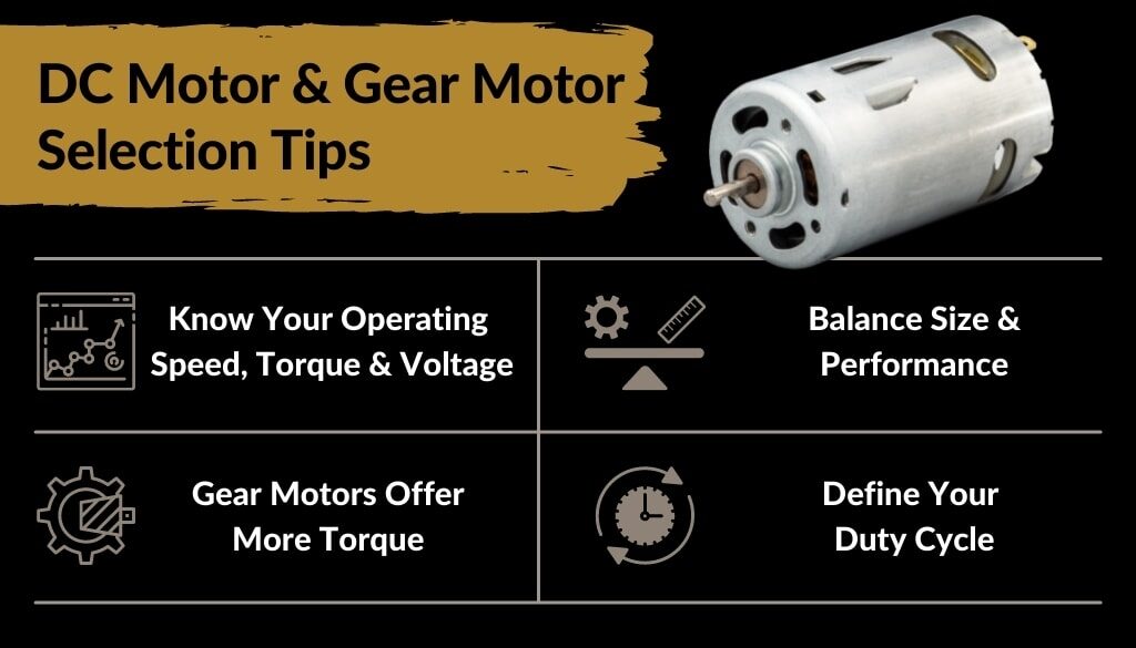 dc motor and dc gear motor selection tips