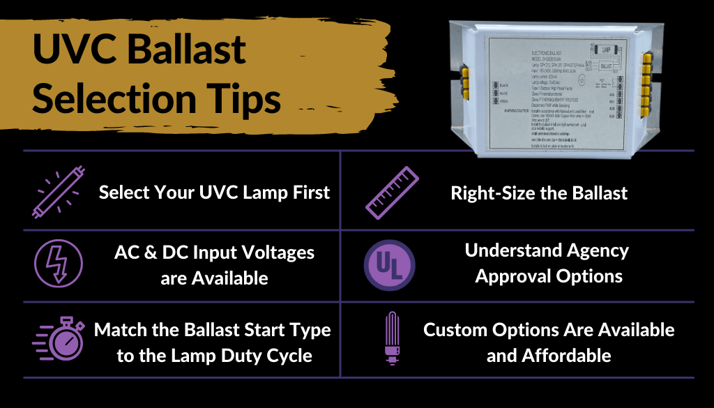 UVC Germicidal Ballast Selection Tips